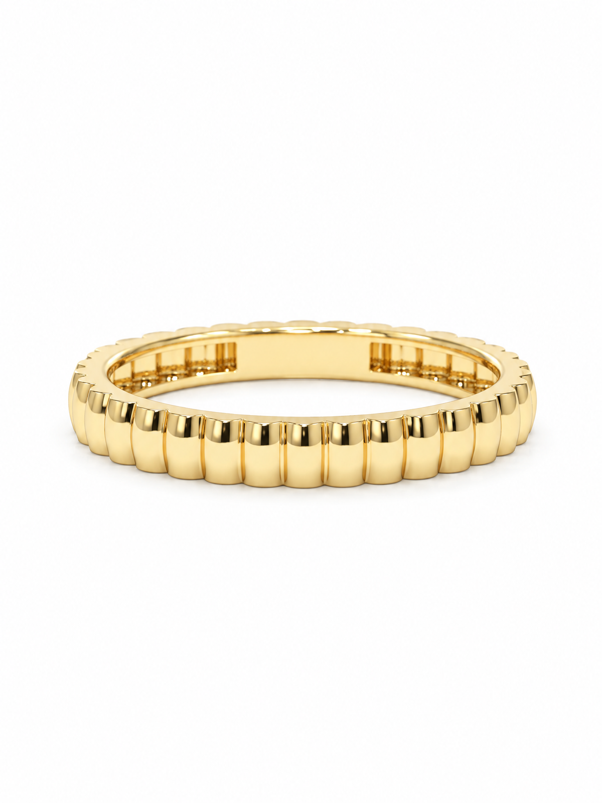The Fluted Band | Architectural Ribbed Gold Stacking Ring