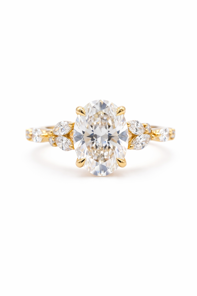 The Laurel | Oval Diamond with Marquise & Round Accents