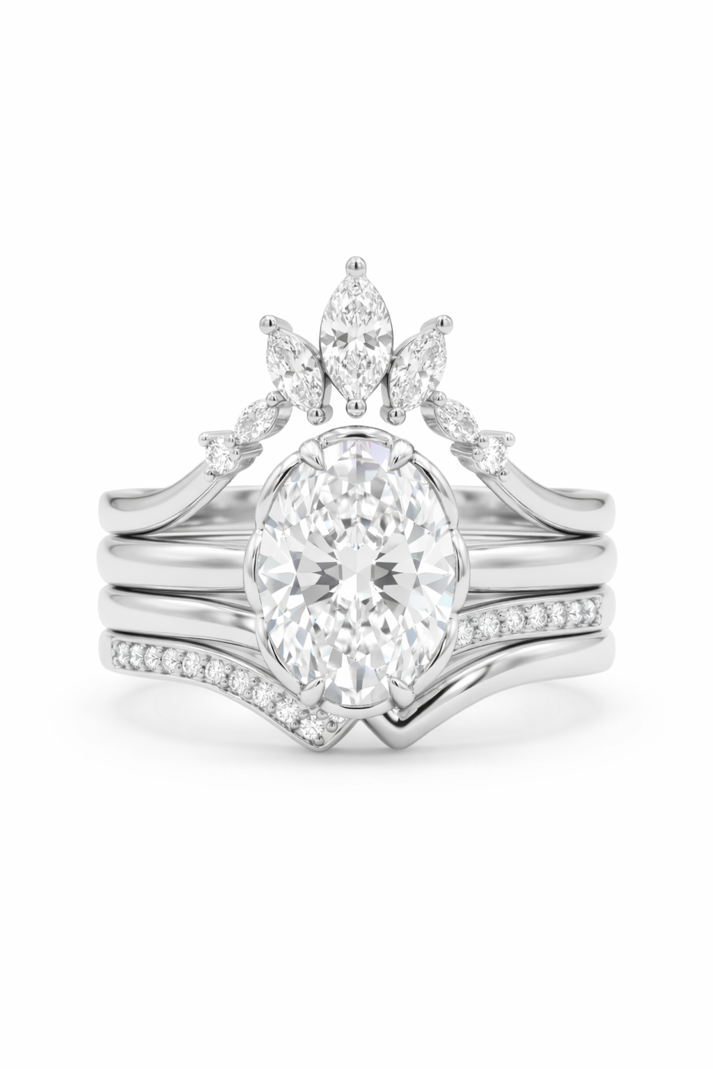 The Empress | Oval Solitaire Ring Stack Suite