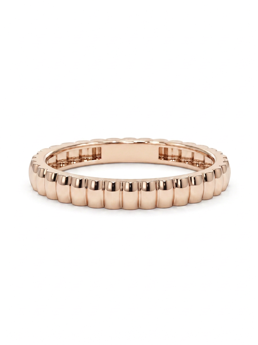 The Fluted Band | Architectural Ribbed Gold Stacking Ring