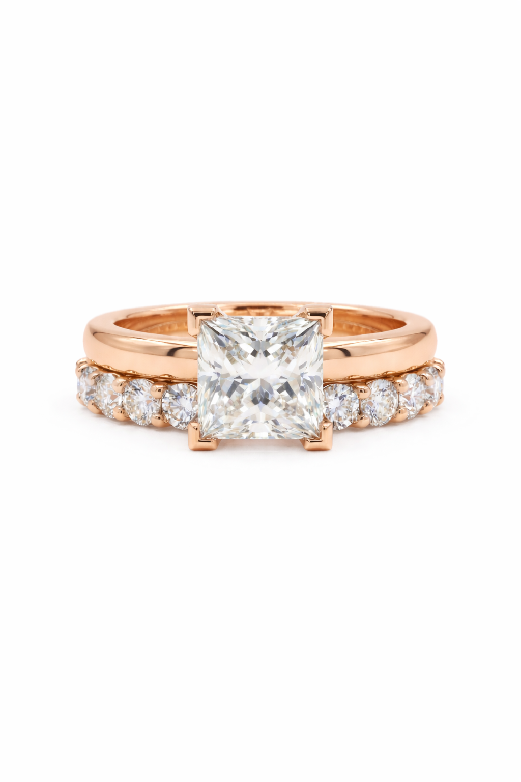 The Ice Cube | Princess Cut Wide Band Ring