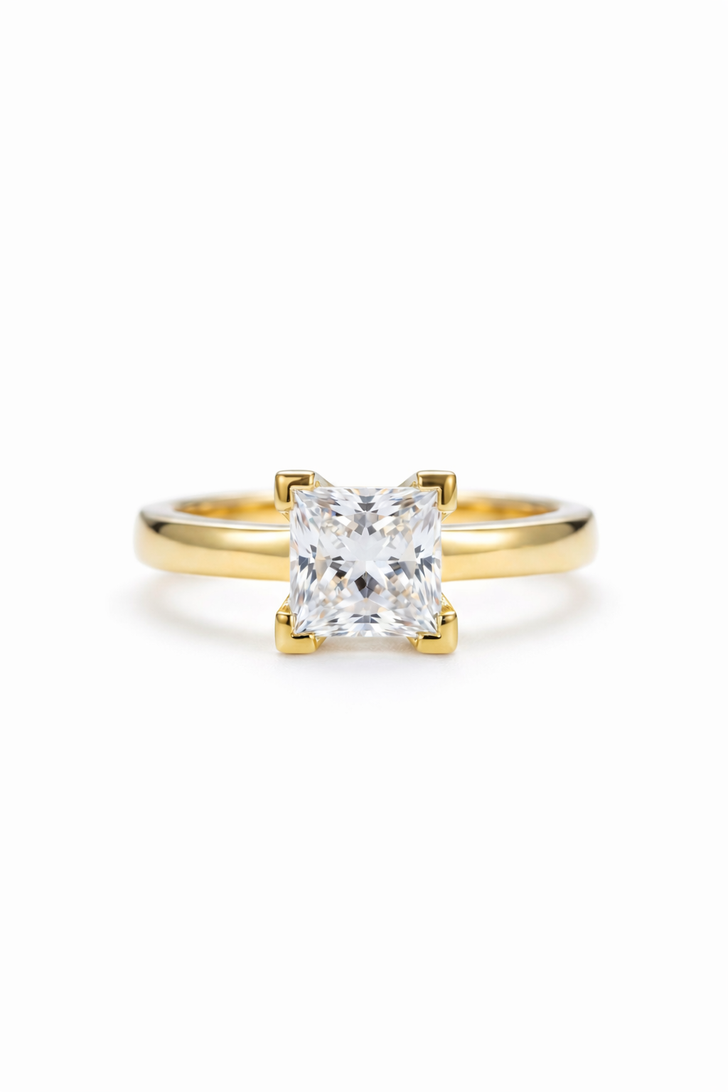 The Ice Cube | Princess Cut Wide Band Ring