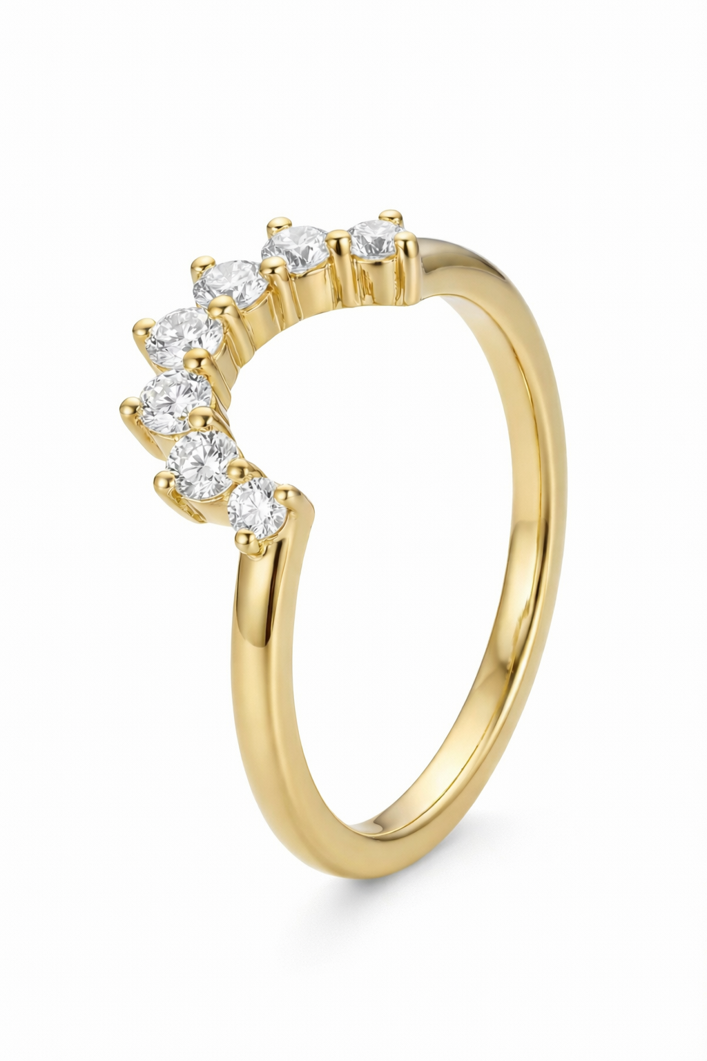 The Orbit | Round Diamond Curved Band
