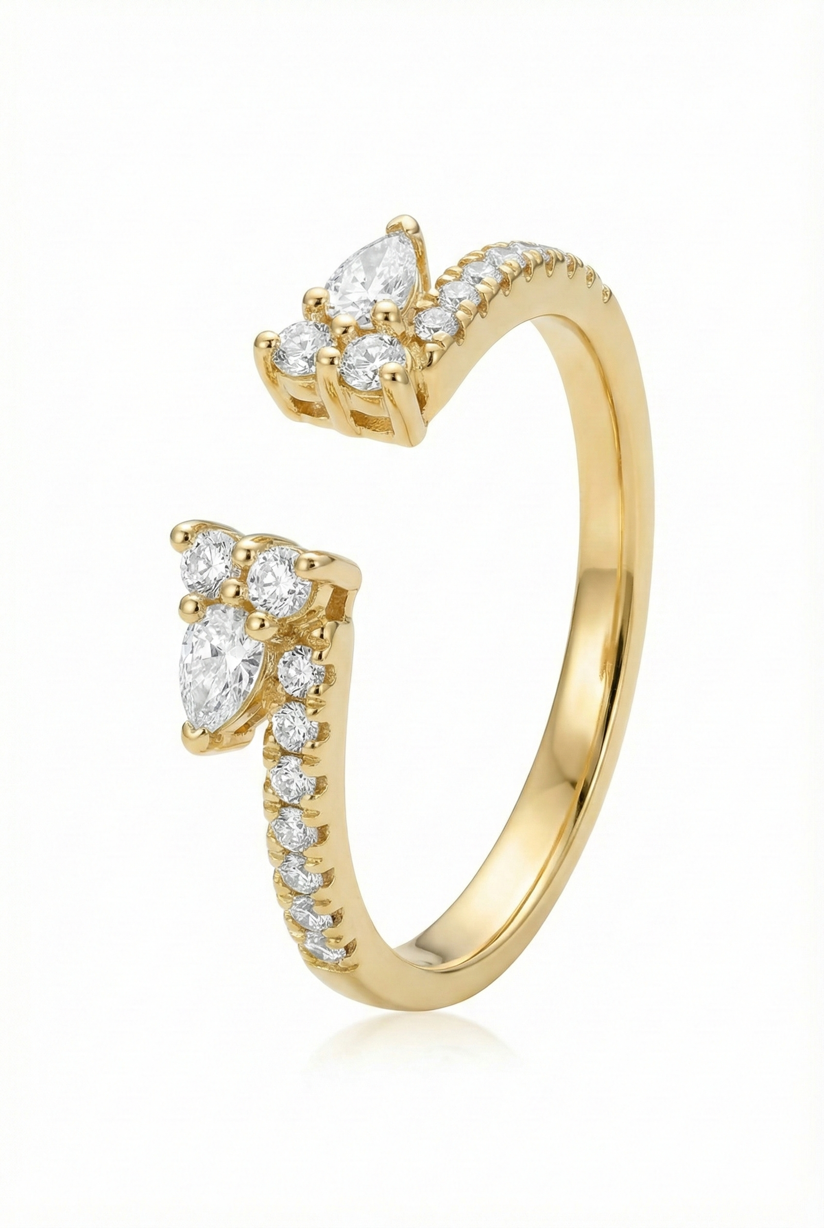 The Harmony | Diamond Trefoil Open Ring