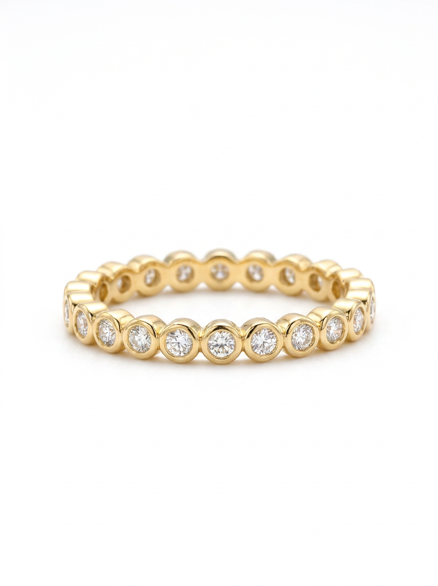 The Bubble Bezel | Bezel-Set Round Diamond Eternity Band
