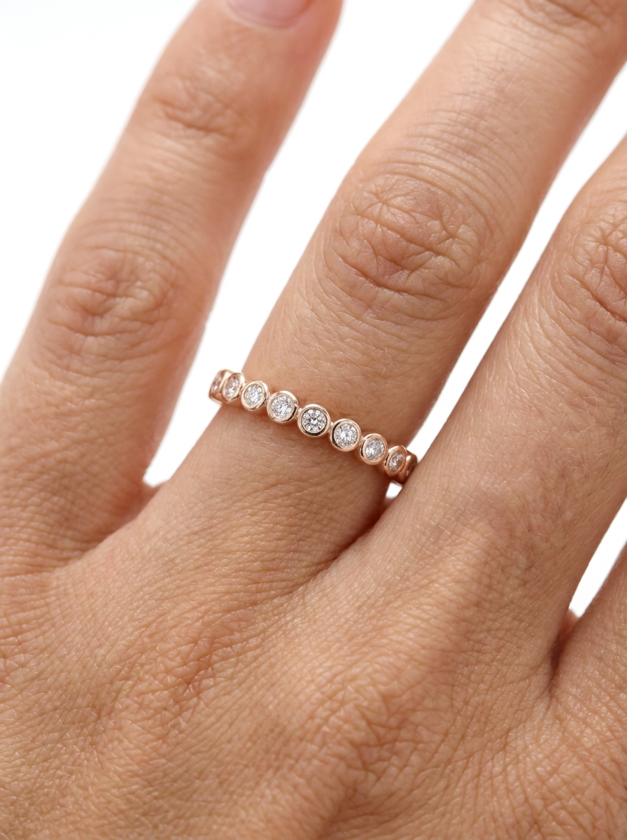 The Bubble Bezel | Bezel-Set Round Diamond Eternity Band