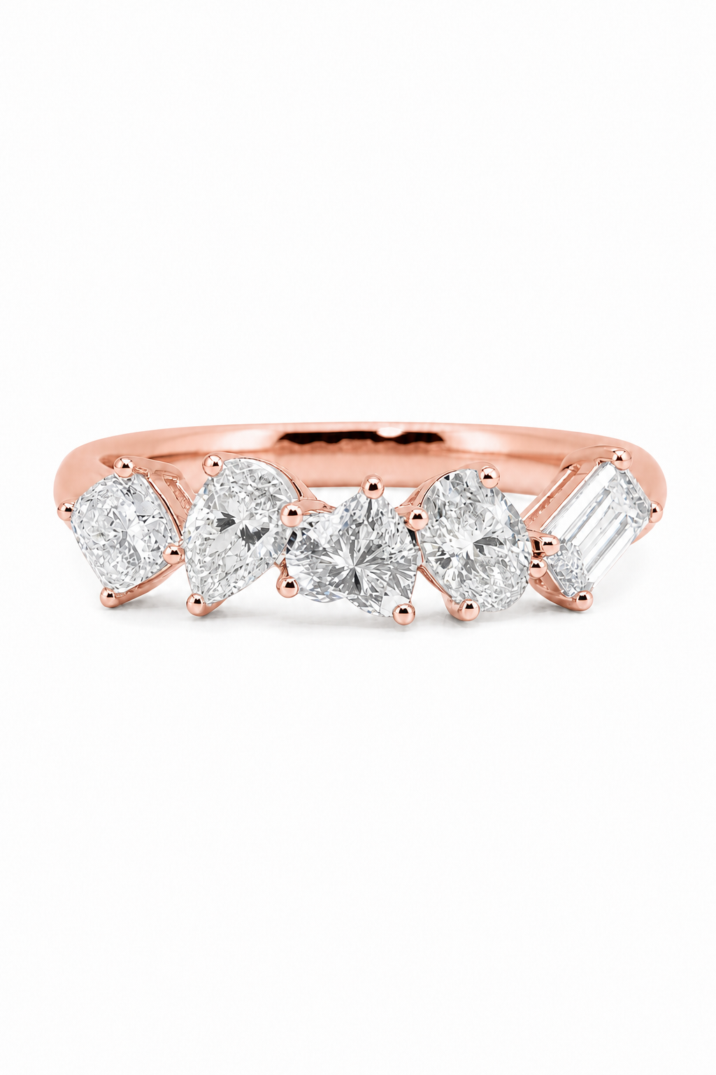 The Multi-Cut | Eclectic Five-Stone Diamond Band