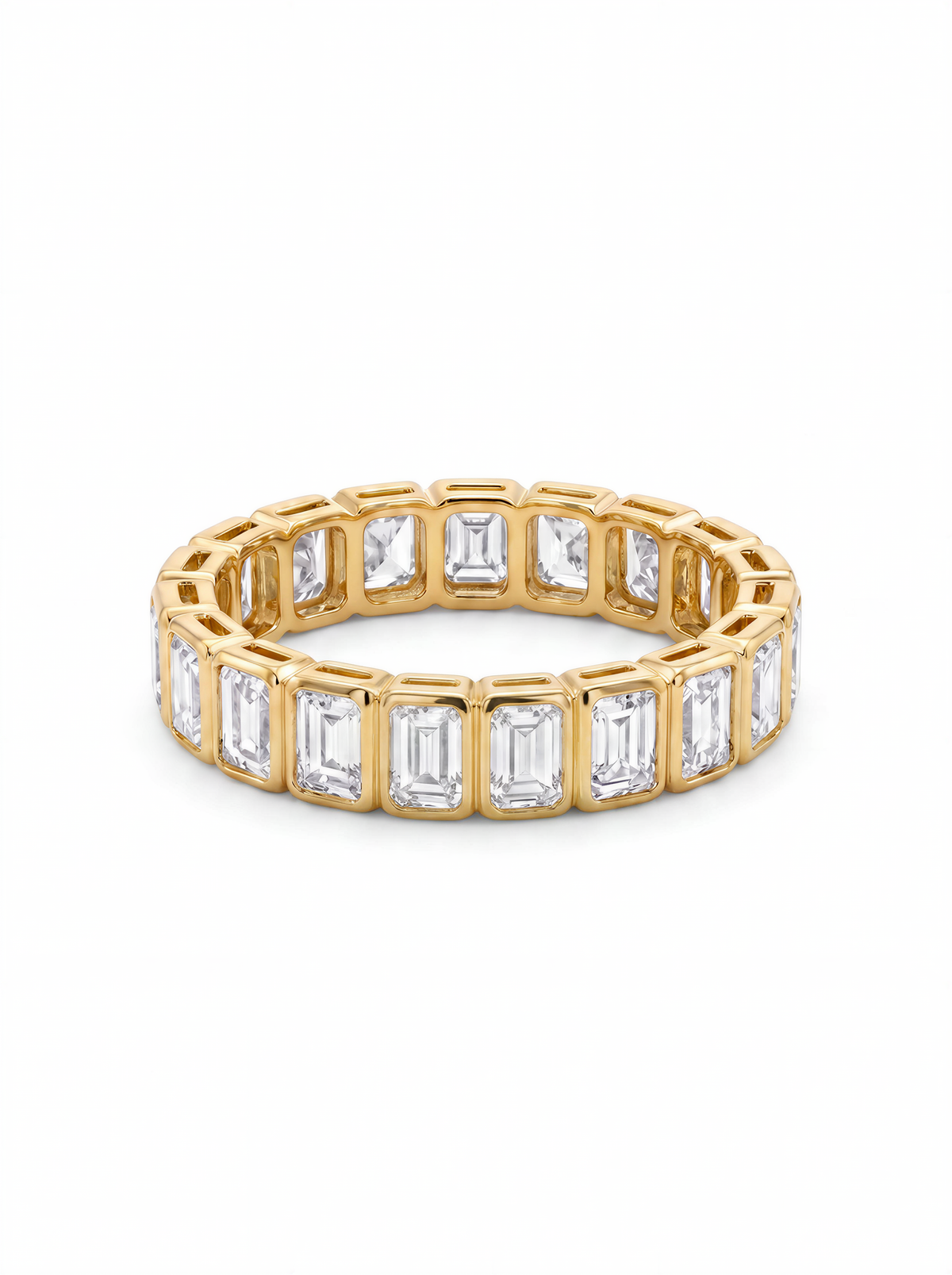 The Bezel Emerald | Bezel-Set Emerald Cut Diamond Eternity Band