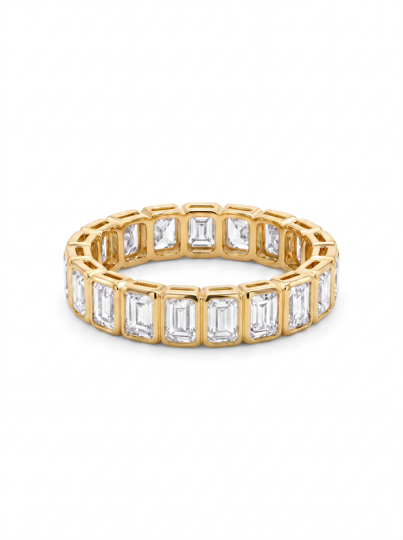 The Bezel Emerald | Bezel-Set Emerald Cut Diamond Eternity Band