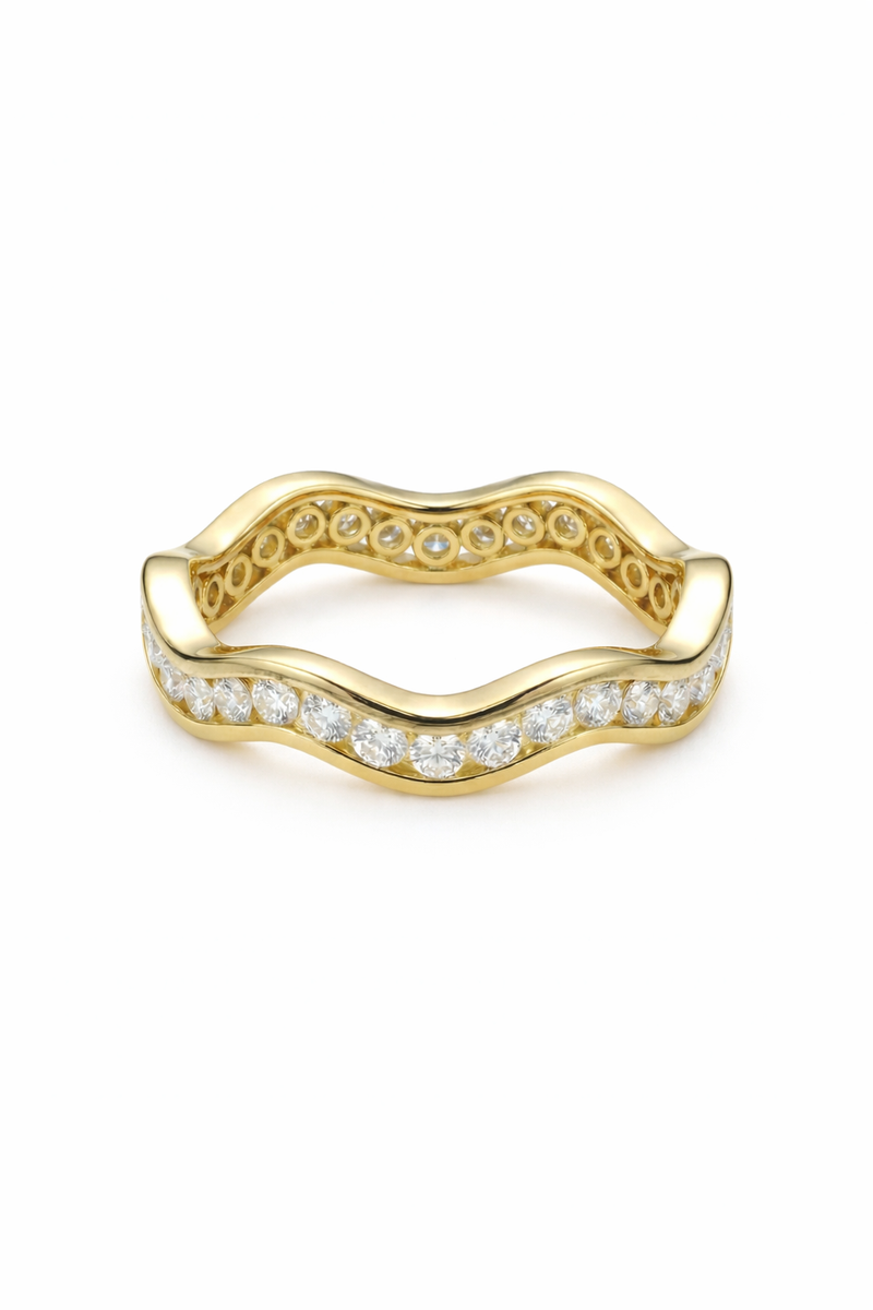 The Ribbon | Pavé Diamond Wave Band