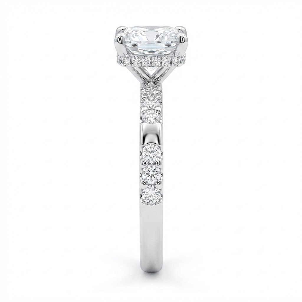 The Duchess | Princess Cut Hidden Halo Ring