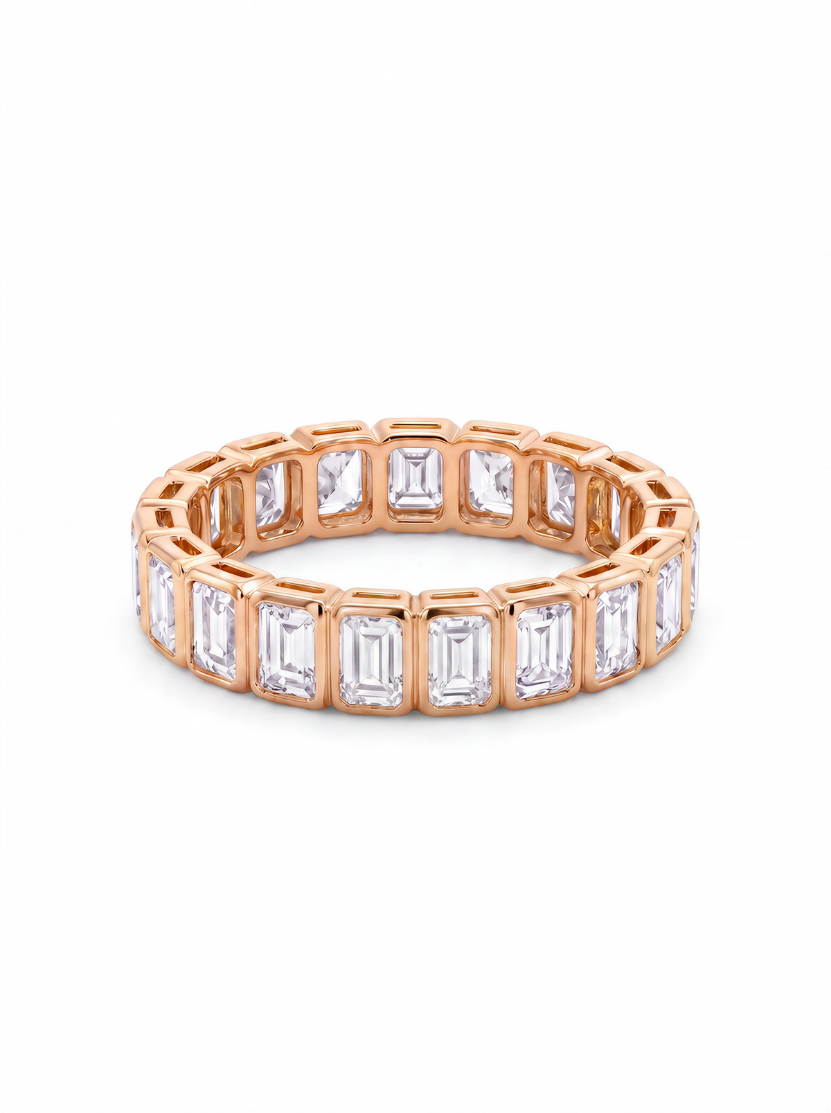 The Bezel Emerald | Bezel-Set Emerald Cut Diamond Eternity Band