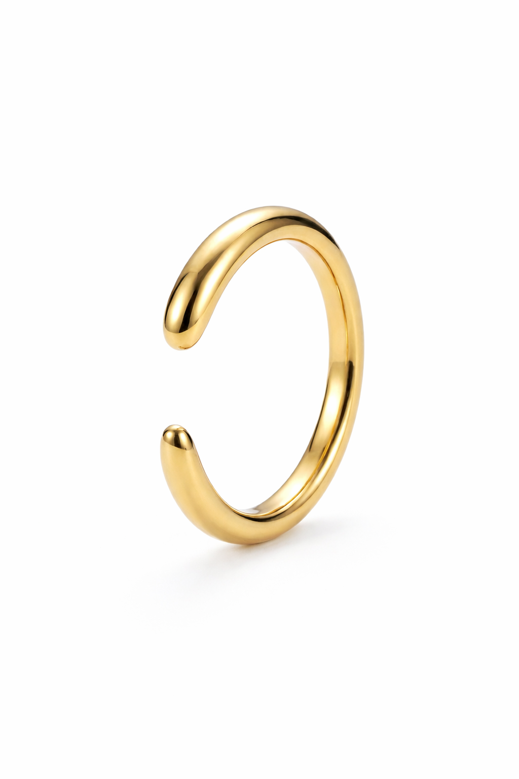 The Crescent | Plain Gold Open Cuff
