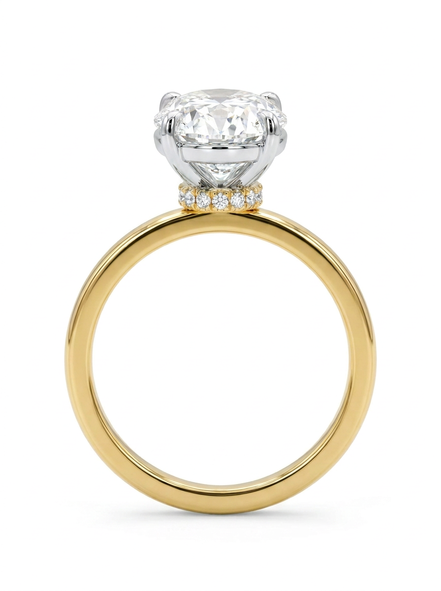 The Plinth | Oval Solitaire & Knife-Edge Band