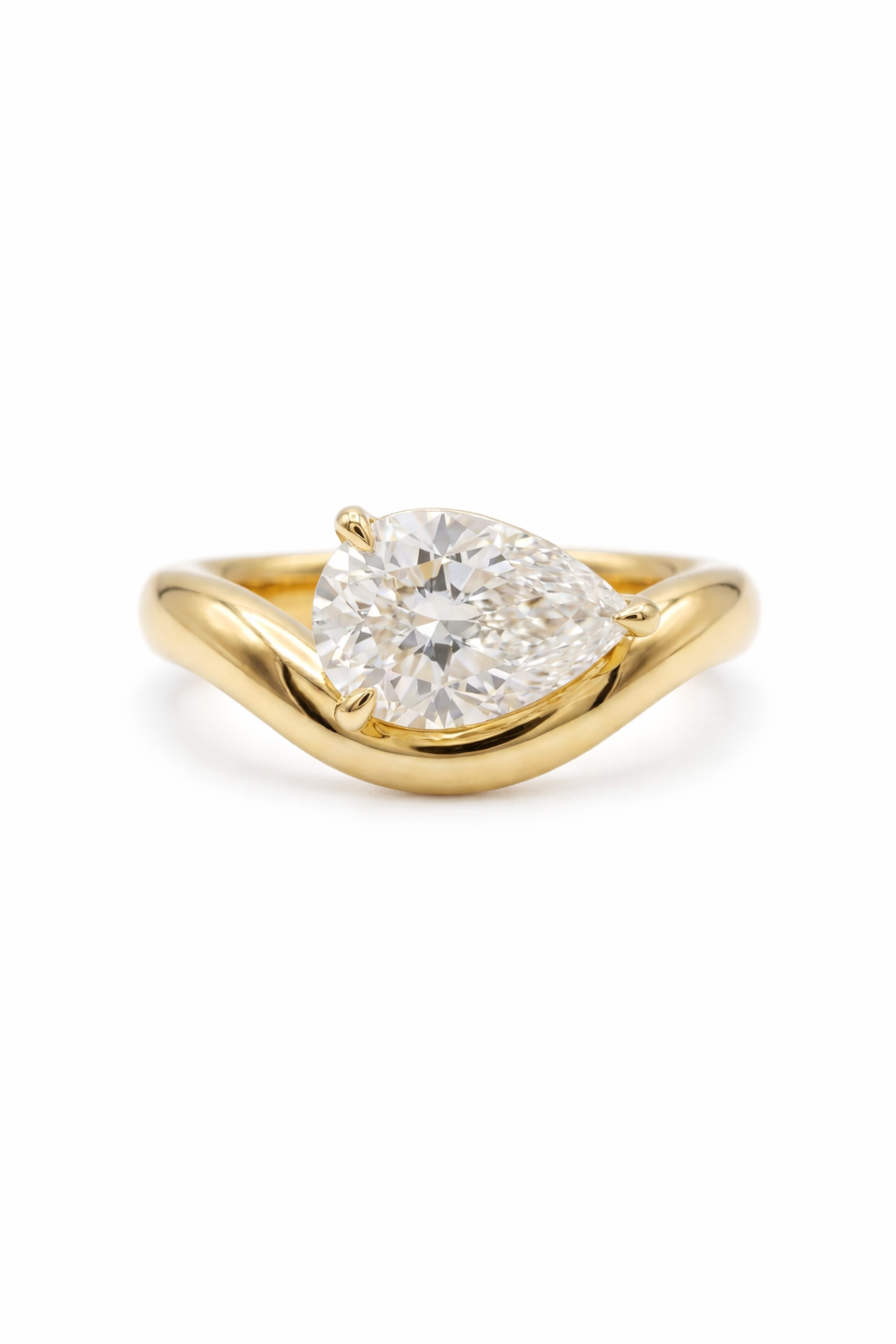 The Dune | Sculptural Pear Diamond Ring