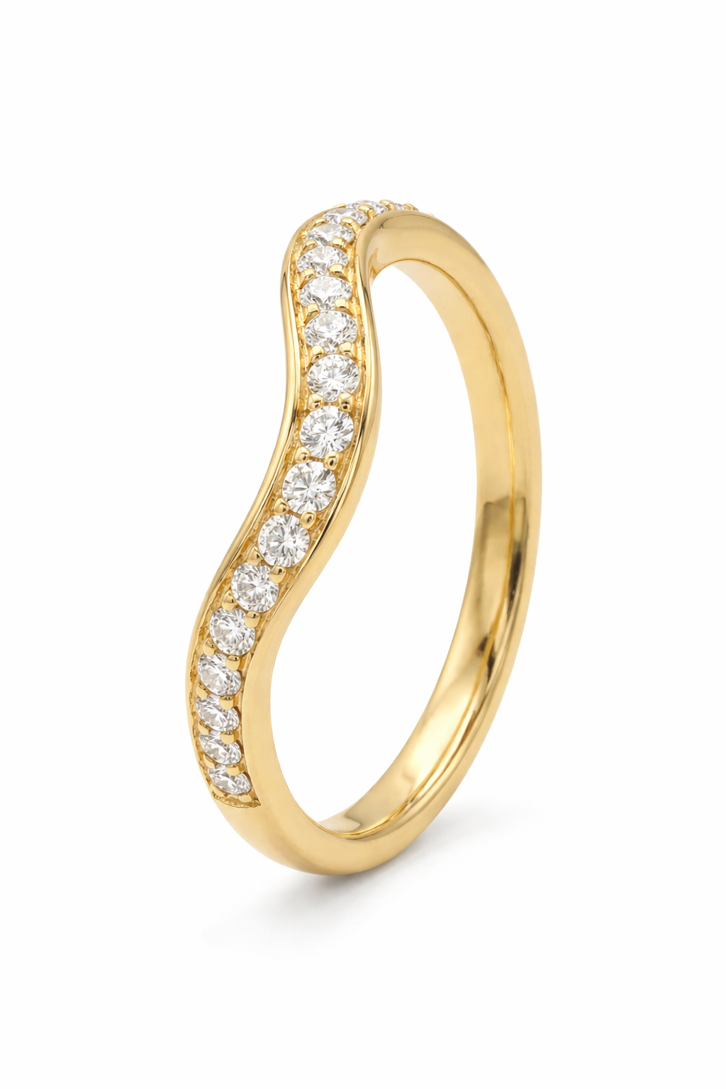 The Shore | Curved Pavé Diamond Band