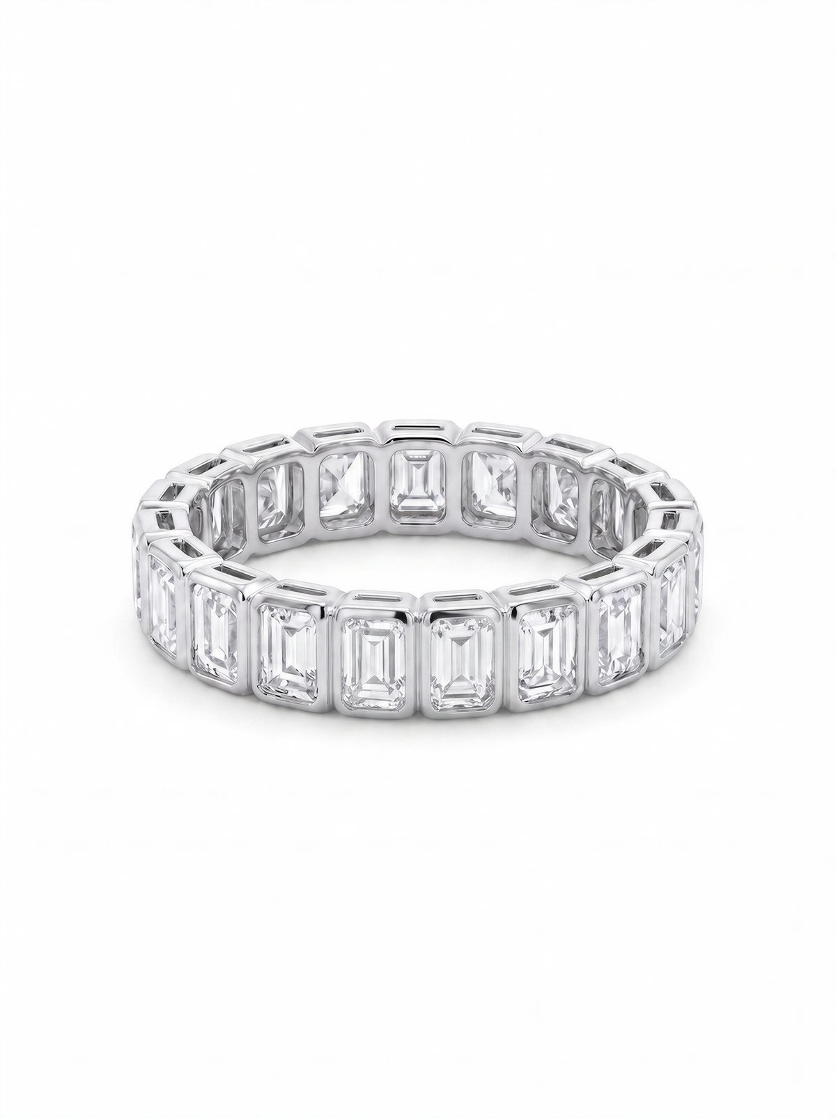 The Bezel Emerald | Bezel-Set Emerald Cut Diamond Eternity Band