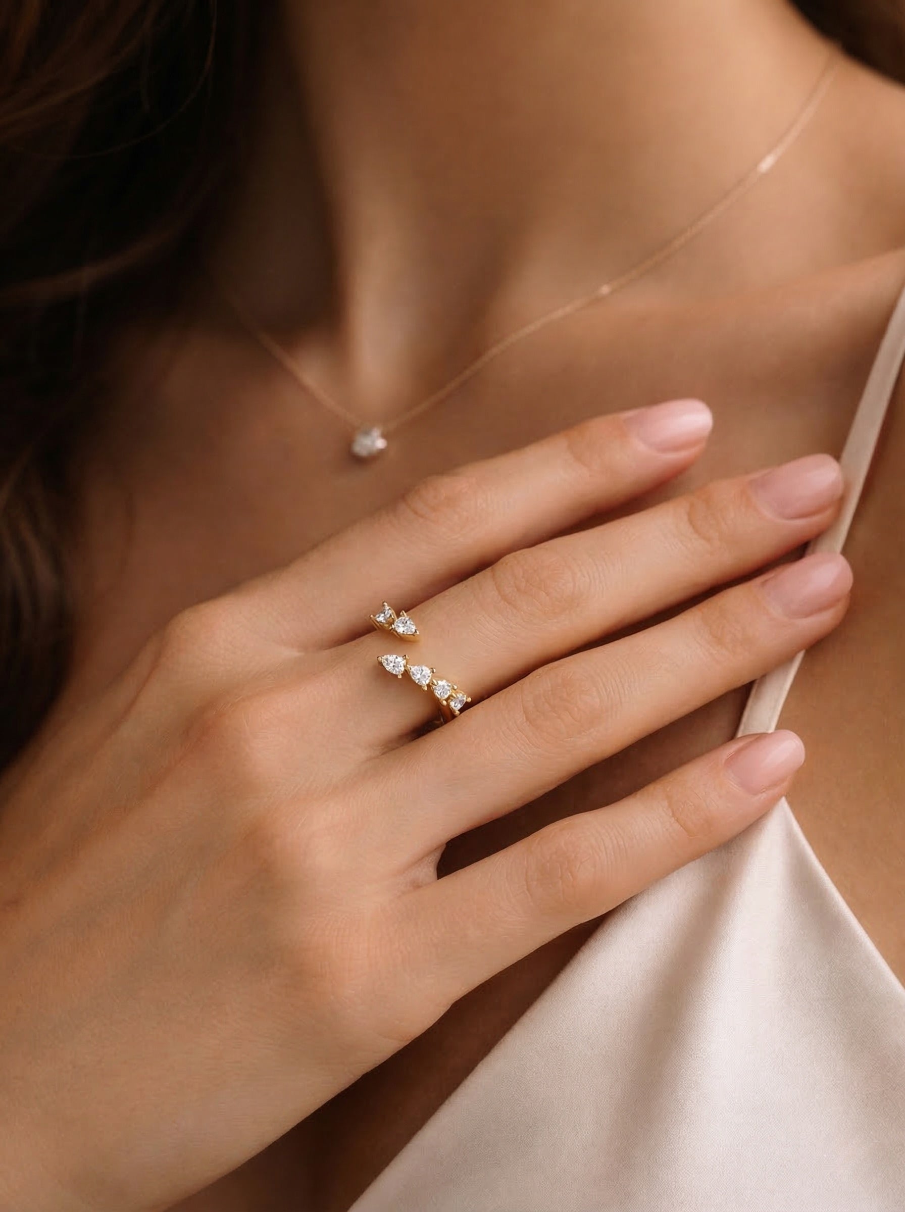 The Willow | Open Pear-Cut Enhancer Ring