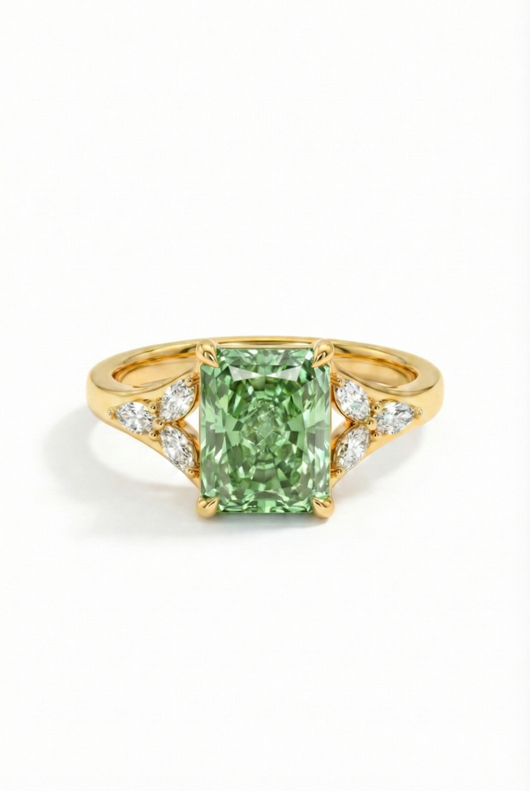 The Fern | Green Radiant & Marquise Ring
