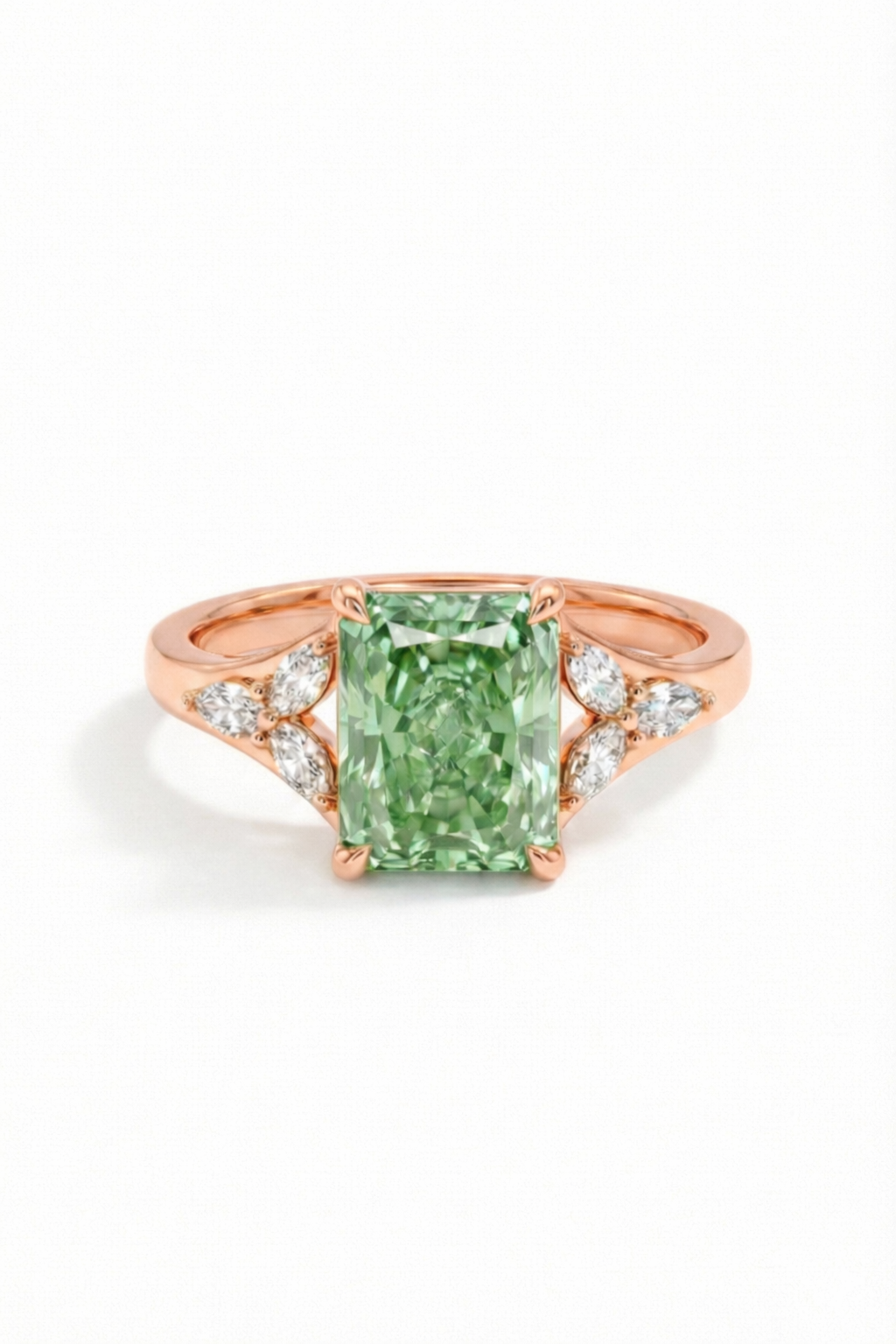The Fern | Green Radiant & Marquise Ring