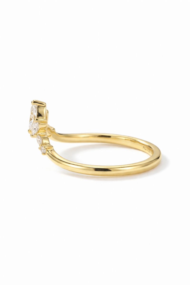 The Diadem | Marquise Chevron Band — worn view