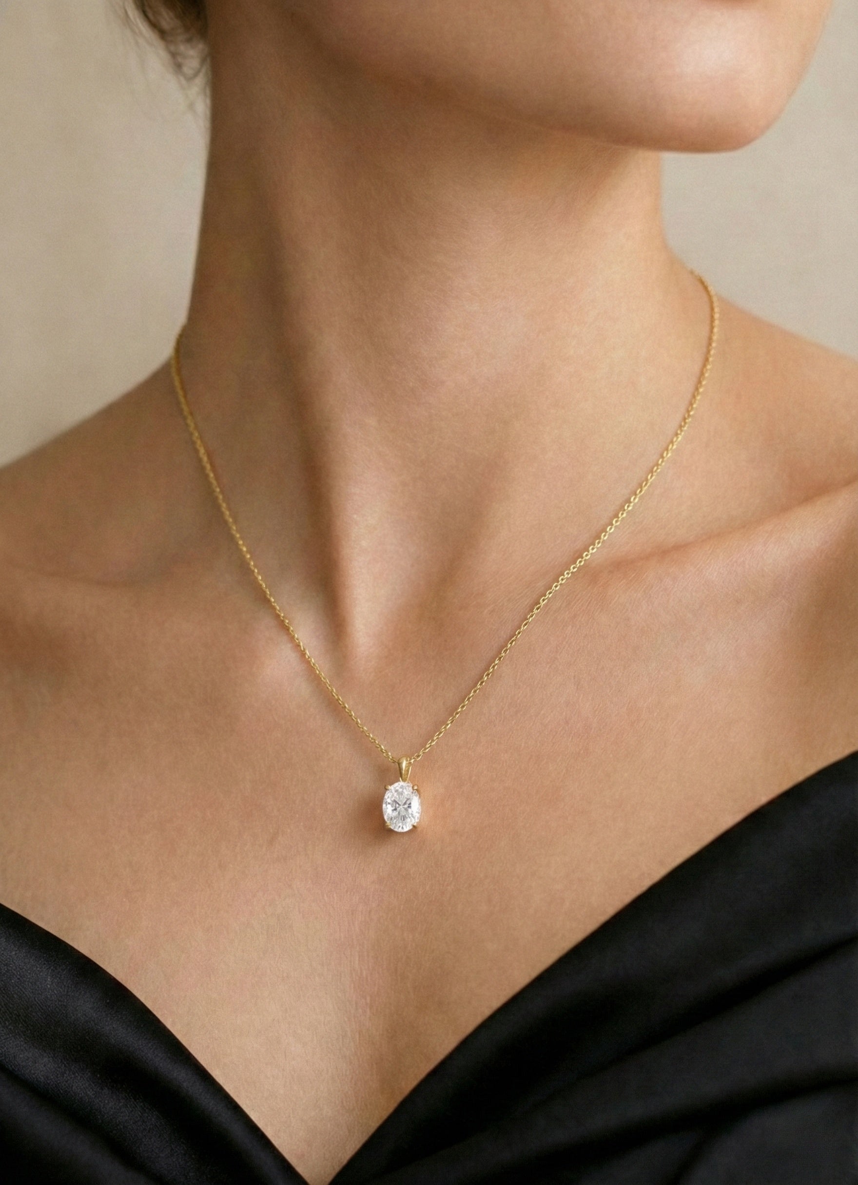 The Mirror | Oval Solitaire Necklace