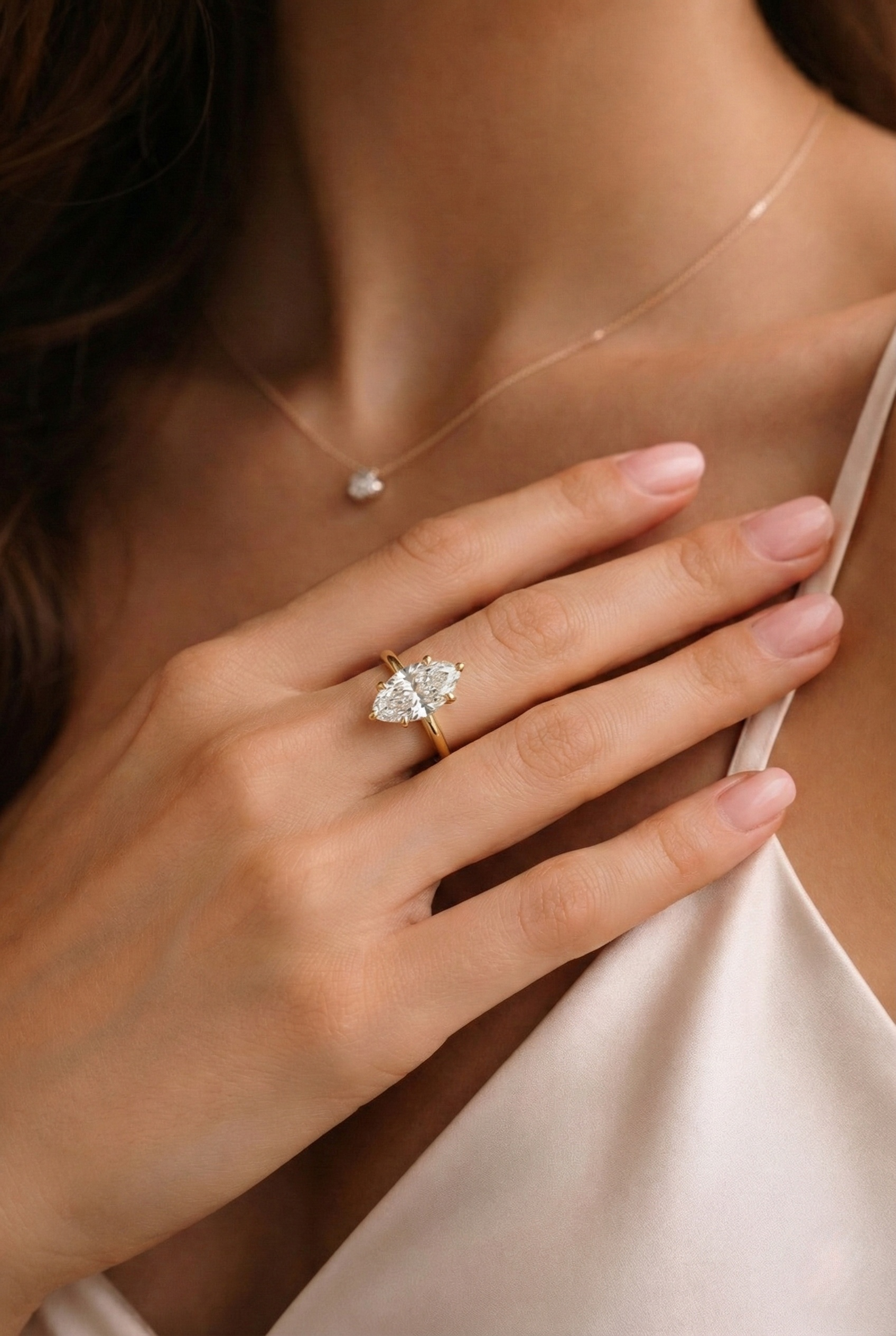 The Navette | 18k Gold Marquise Solitaire