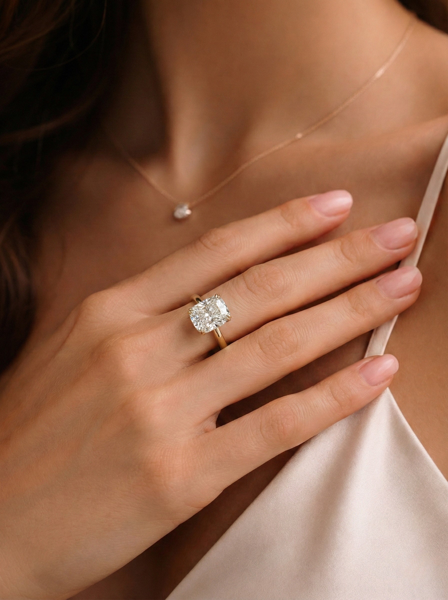 The Pillow | Elongated Cushion Solitaire Ring