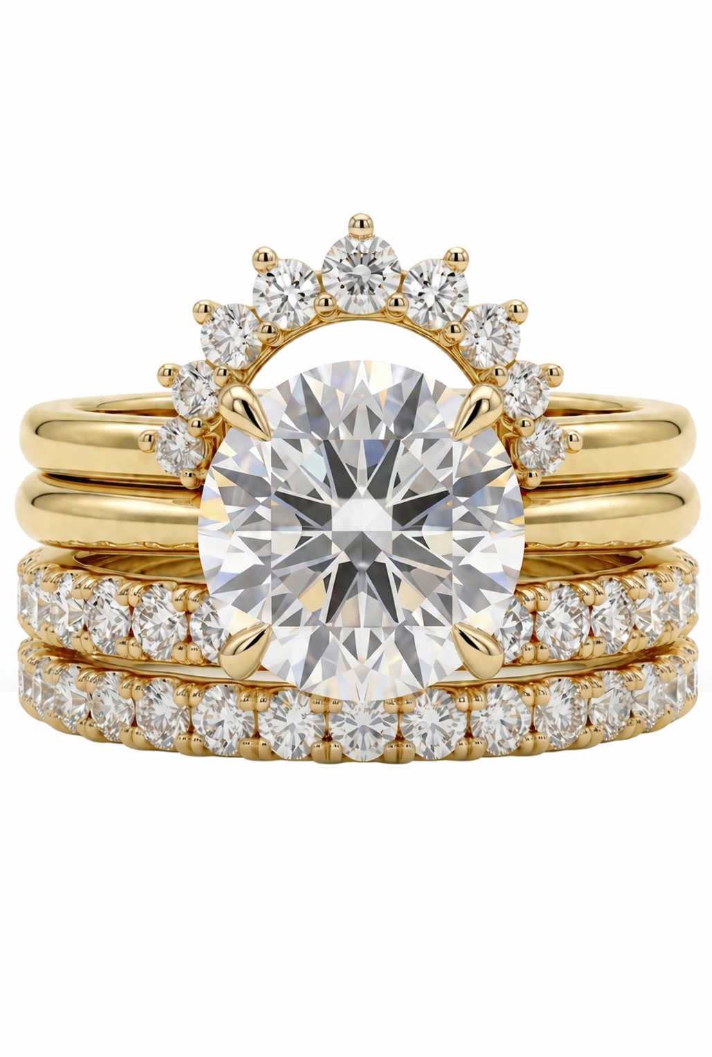 The Sol | Grand Round Solitaire & Triple-Eternity Suite