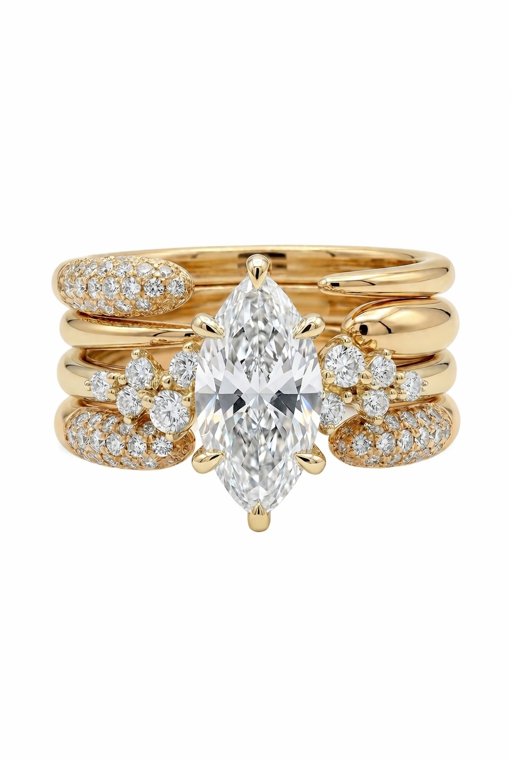 The Artemis | Marquise Solitaire & Sculptural Wing Suite