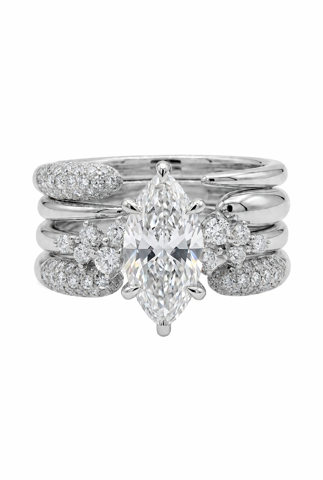 The Artemis | Marquise Solitaire & Sculptural Wing Suite