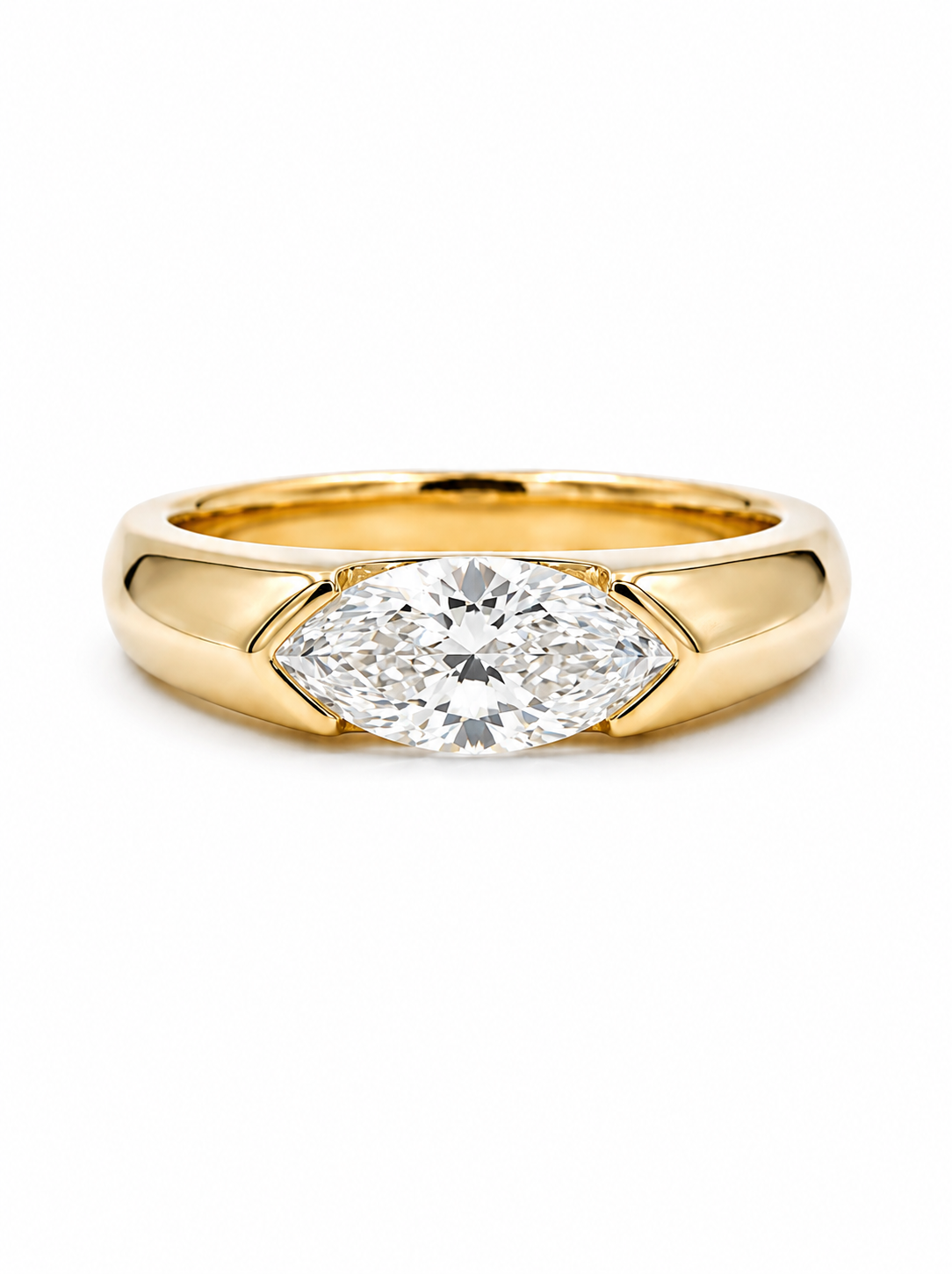 The Horizon | Avant-Garde East-West Dome Ring