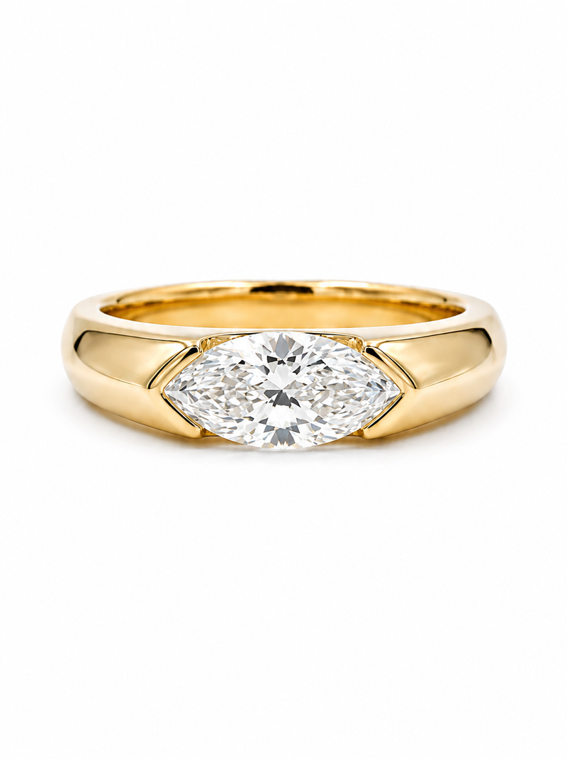 The Horizon | Avant-Garde East-West Dome Ring