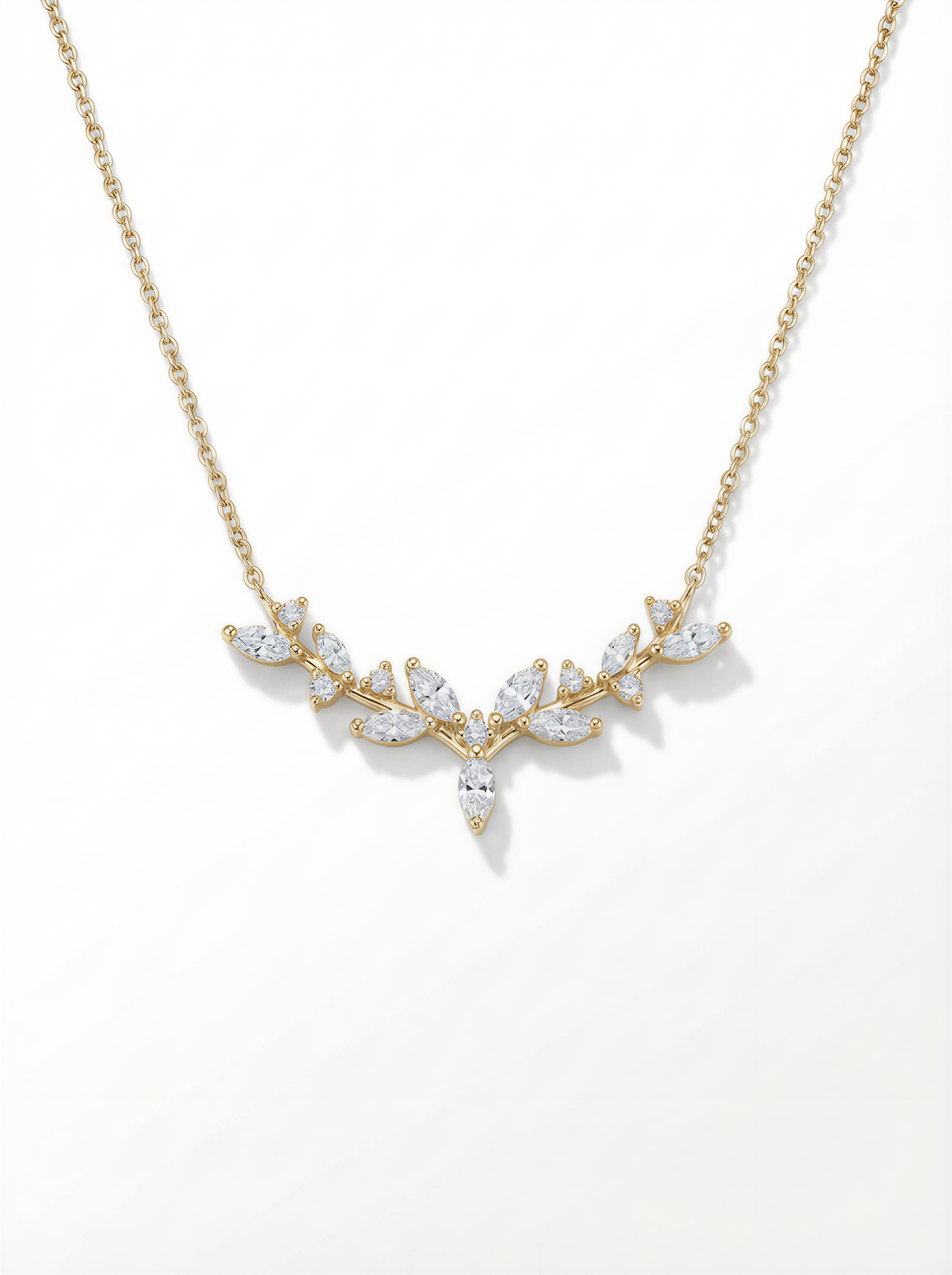 The Sylvan | Antlered Marquise Cluster Necklace