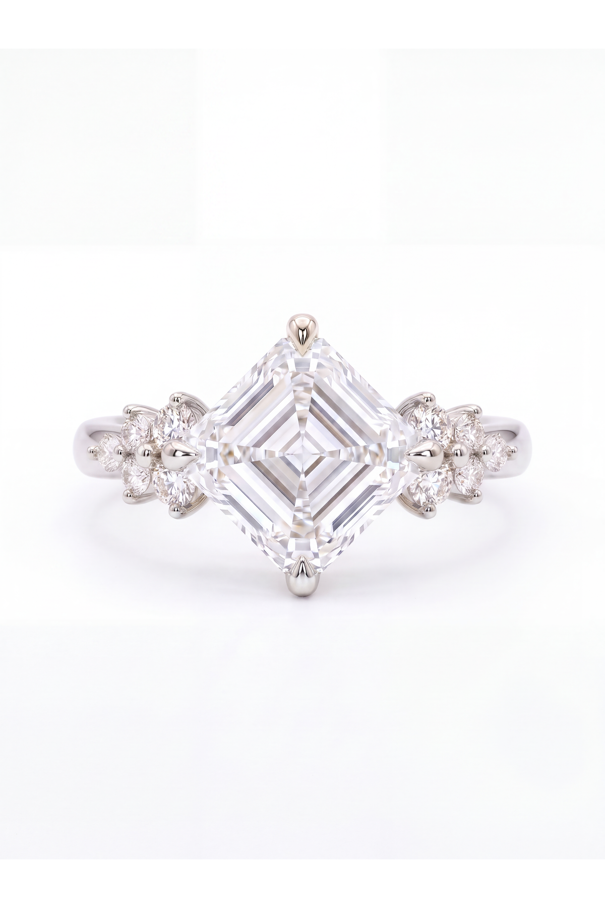 The Asscher Cluster | Kite-Set Diamond Ring