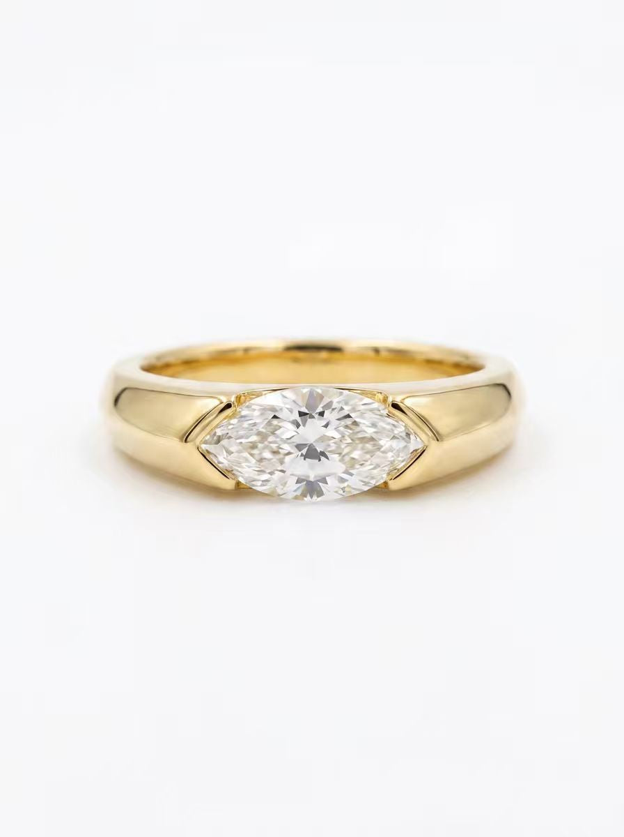 The Horizon | Avant-Garde East-West Dome Ring