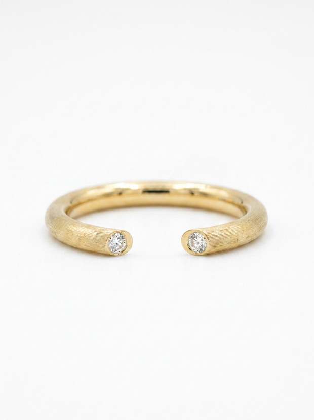 The Echo | Satin-Brushed Gold Open Cuff Ring