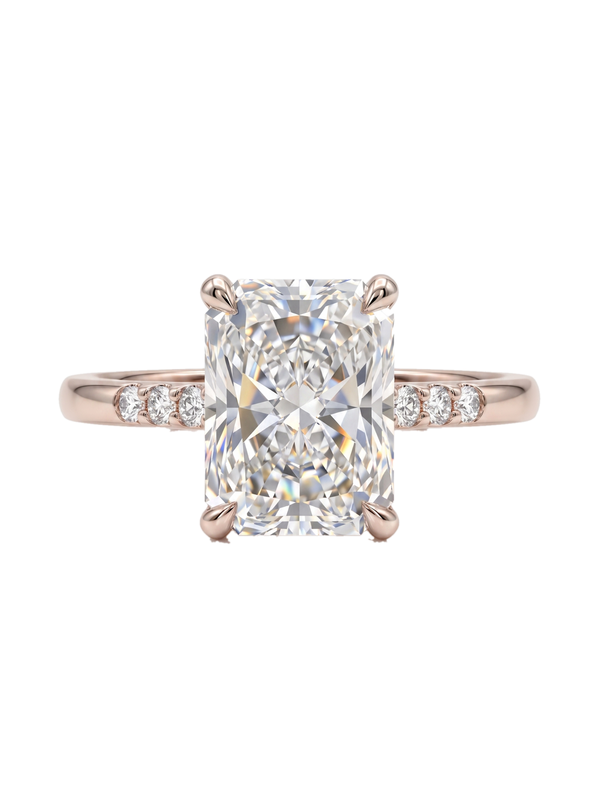 The Monolith radiant-cut solitaire in rose gold