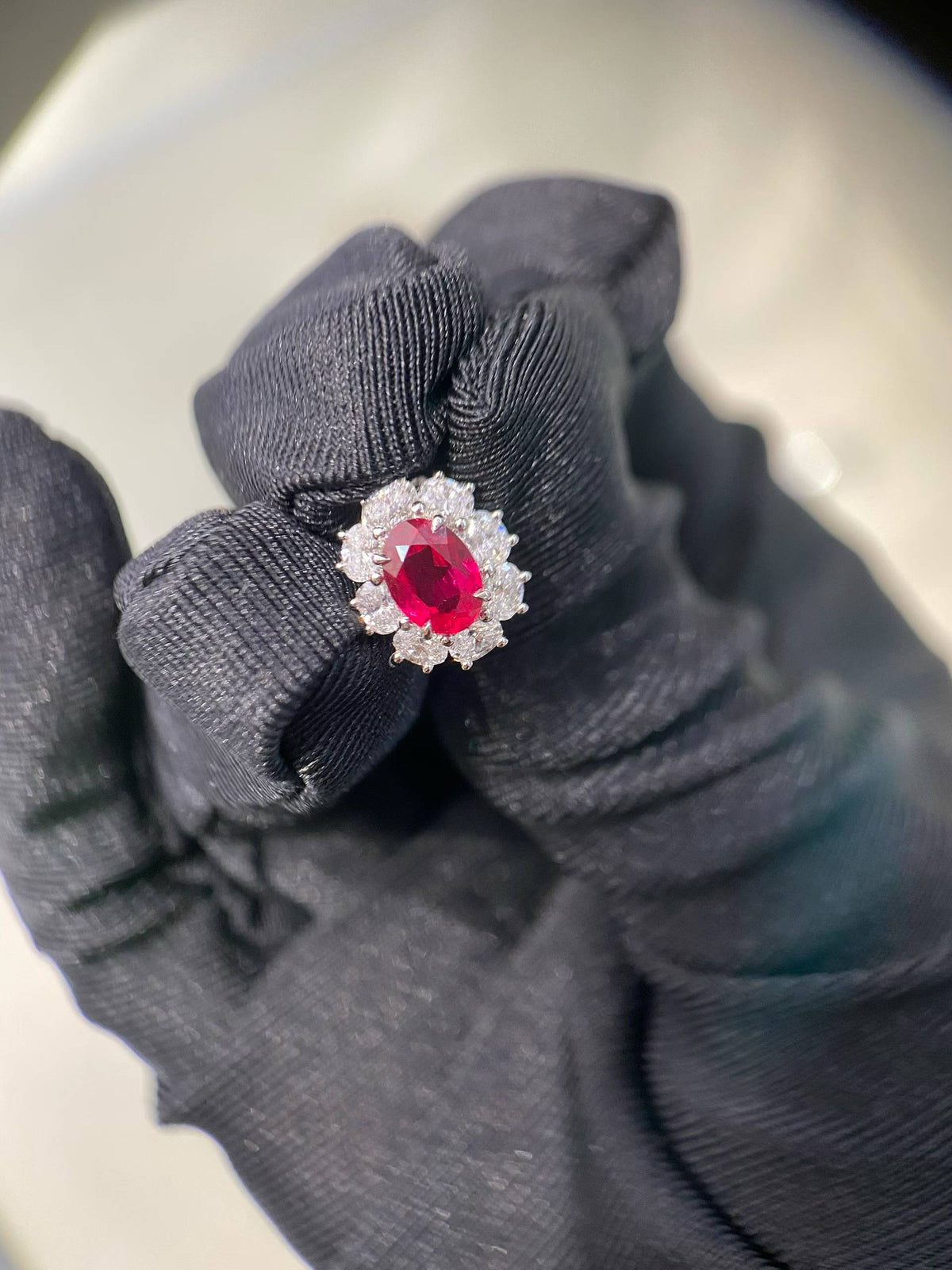 The Ruby Bloom | Oval Ruby Starburst Stud Earrings · Set of 2