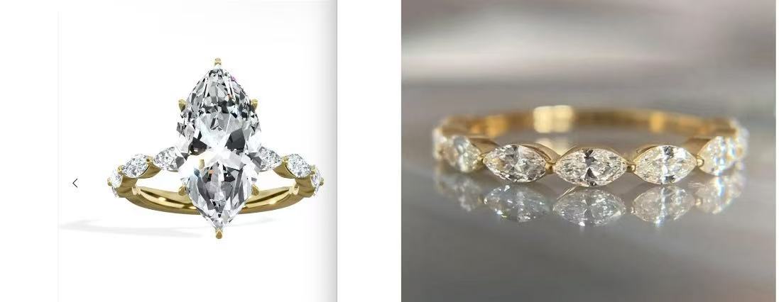 Custom 3ct Marquise Diamond Bridal Set for Sean Awoonor-Renner