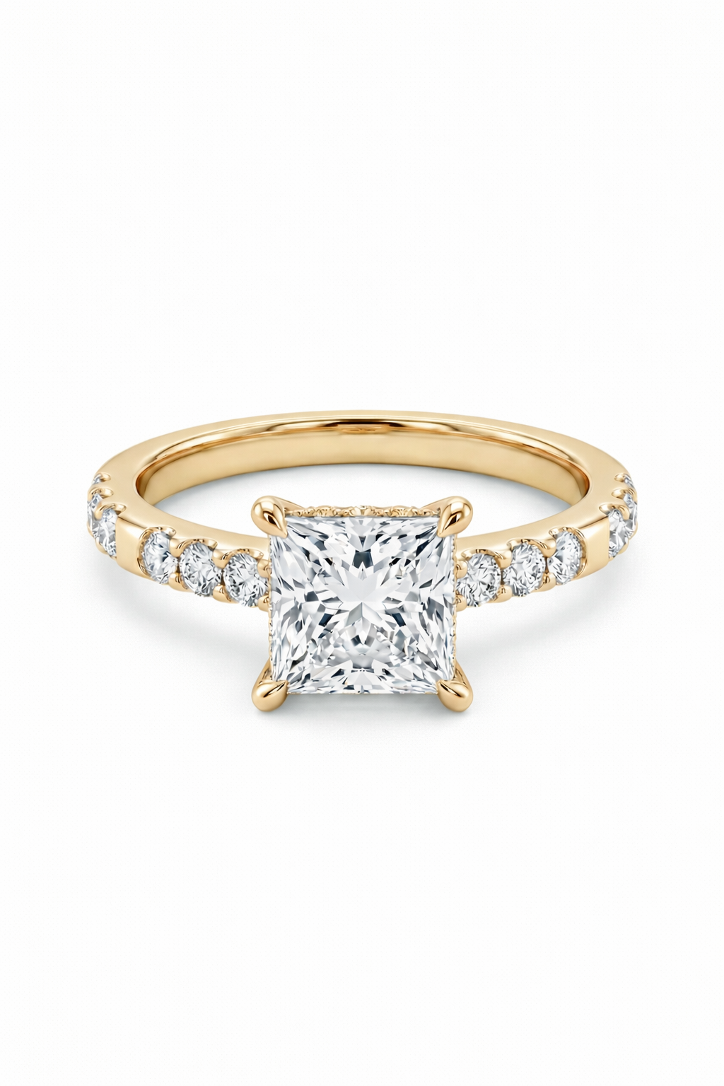 The Duchess | Princess Cut Hidden Halo Ring