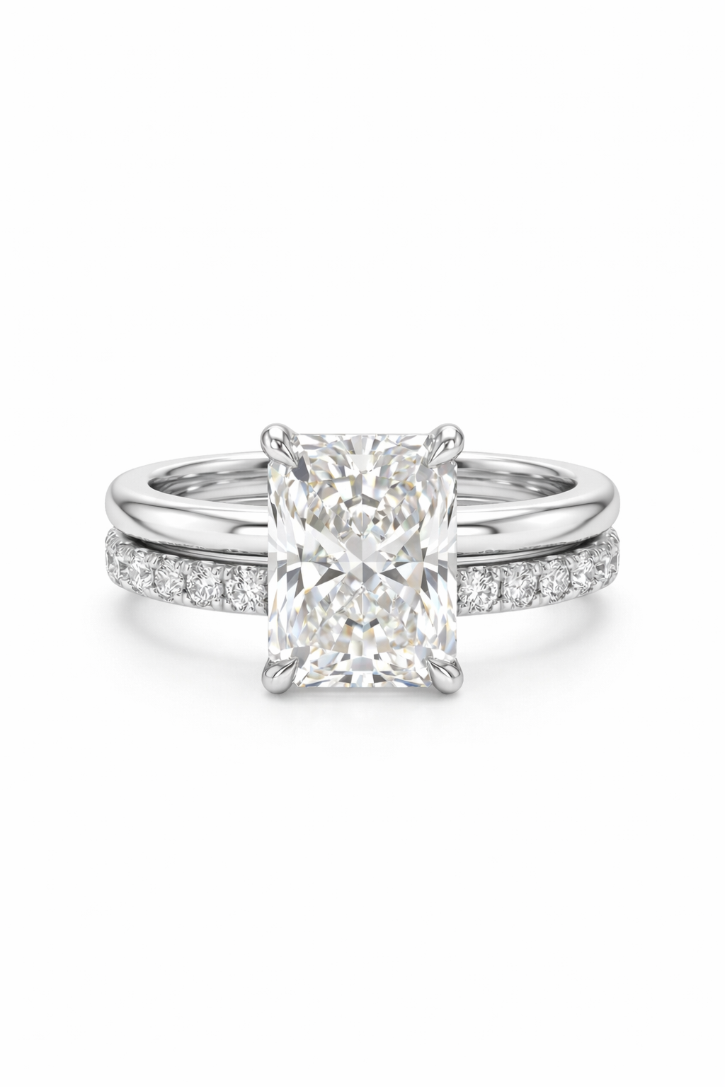 The Golden Hour Stack | Radiant Solid Gold Ring & Open Cuff