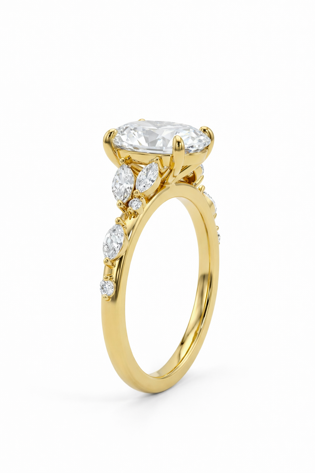 The Laurel | Marquise & Round Diamond Cluster Ring