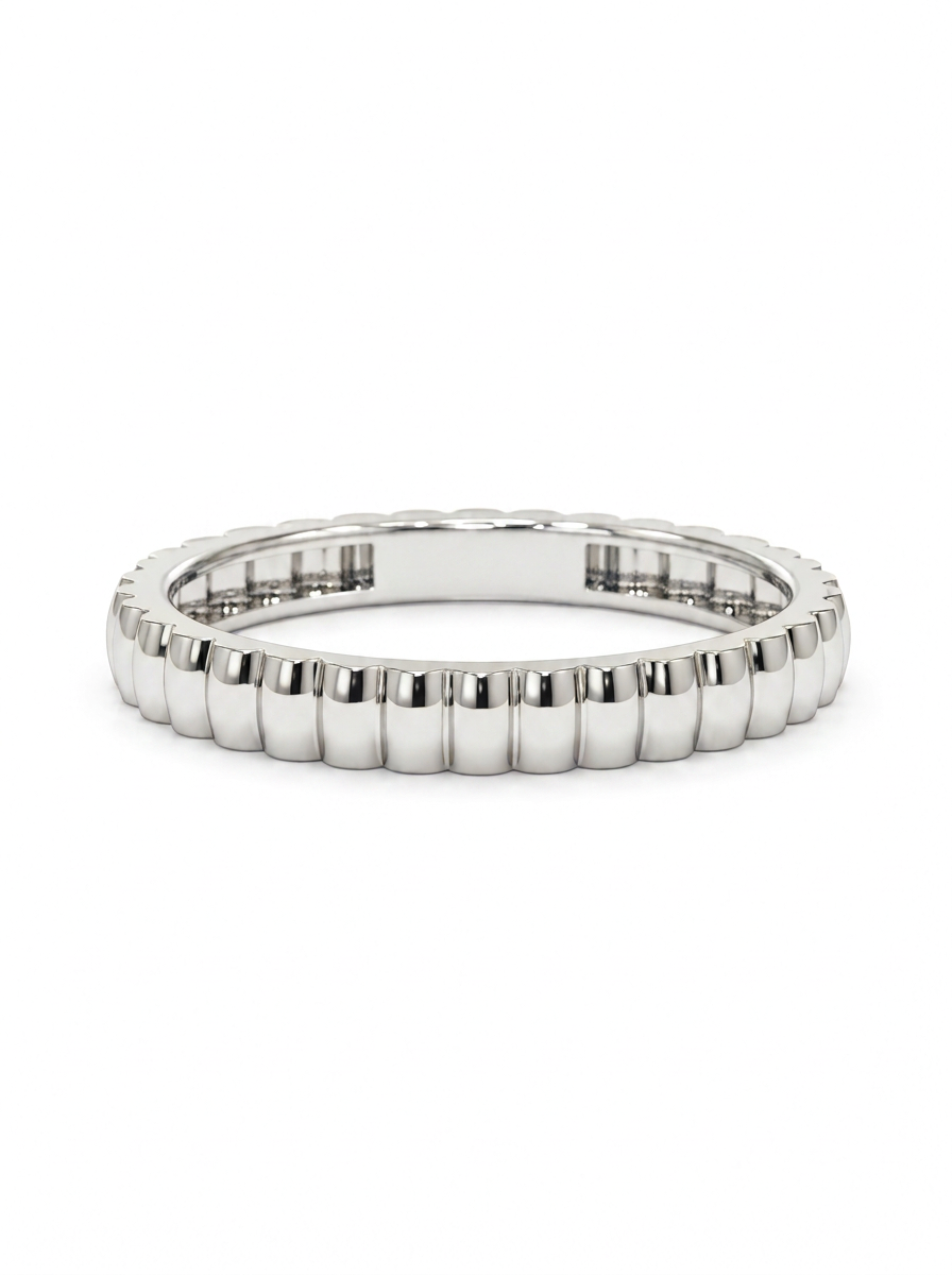 The Fluted Band | Architectural Ribbed Gold Stacking Ring
