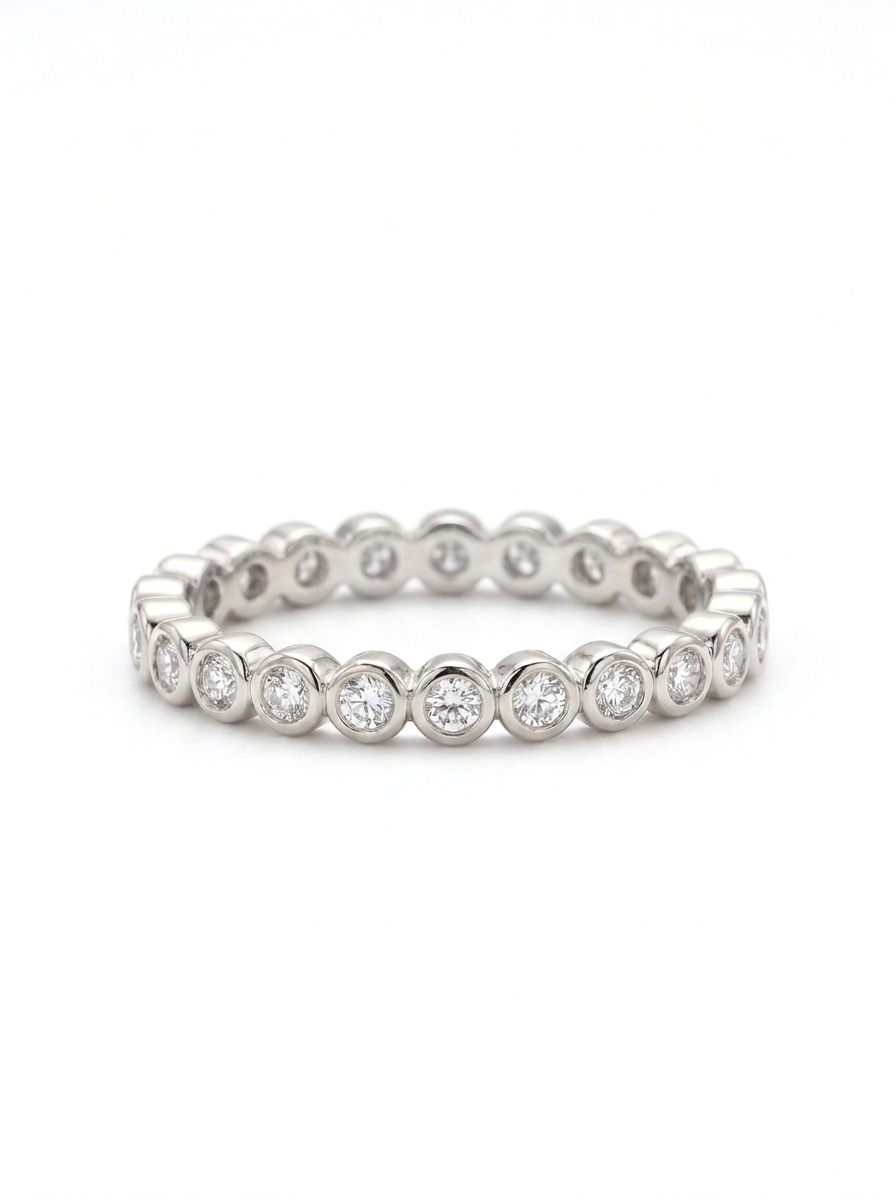 The Bubble Bezel | Bezel-Set Round Diamond Eternity Band