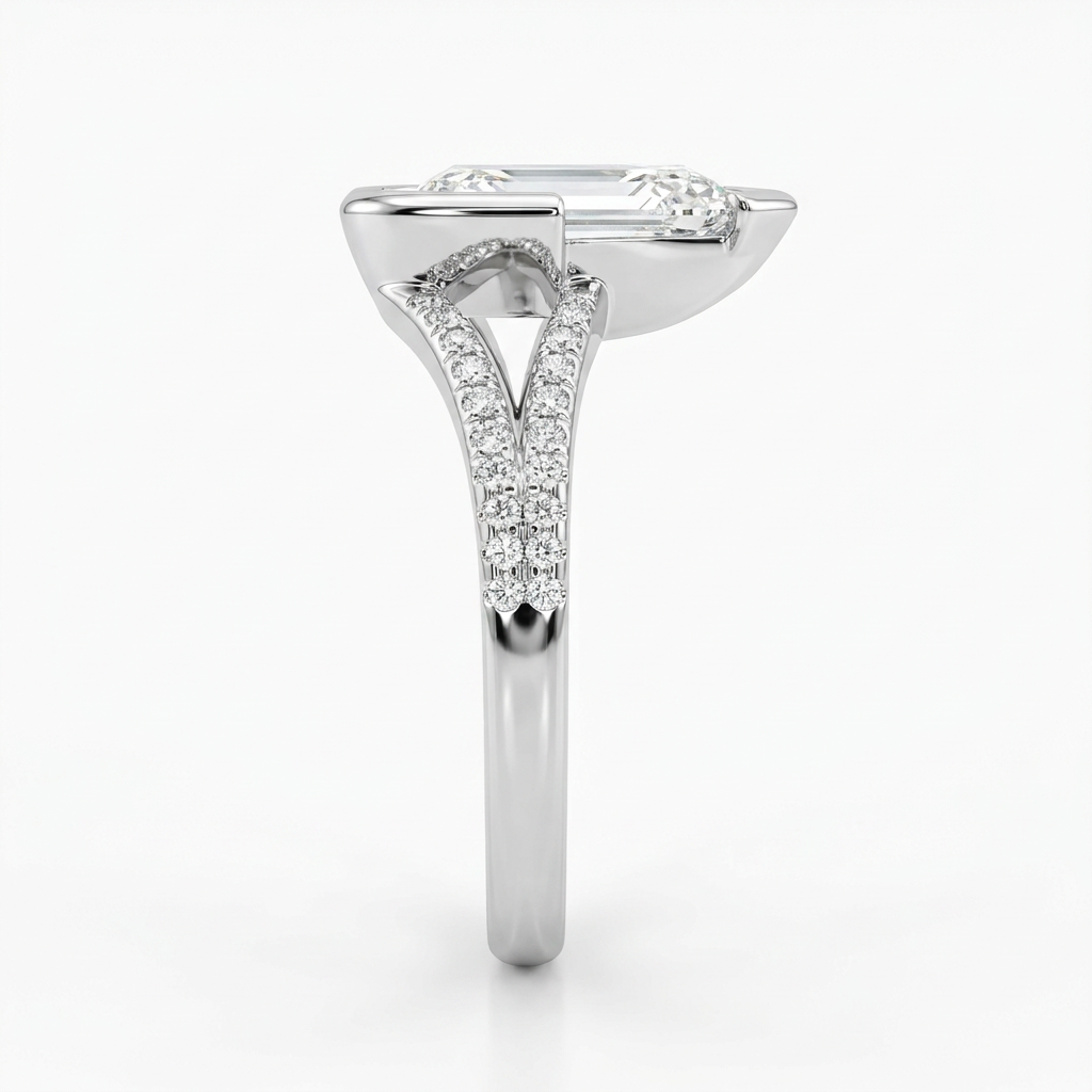 The Delta | Marquise V-Cap & Split Pavé Shank