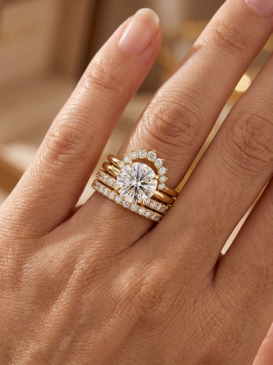 The Sol | Grand Round Solitaire & Triple-Eternity Suite