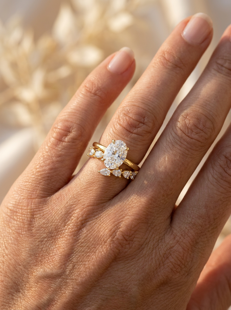 The Fern | Pear-Cut Cluster Enhancer Ring