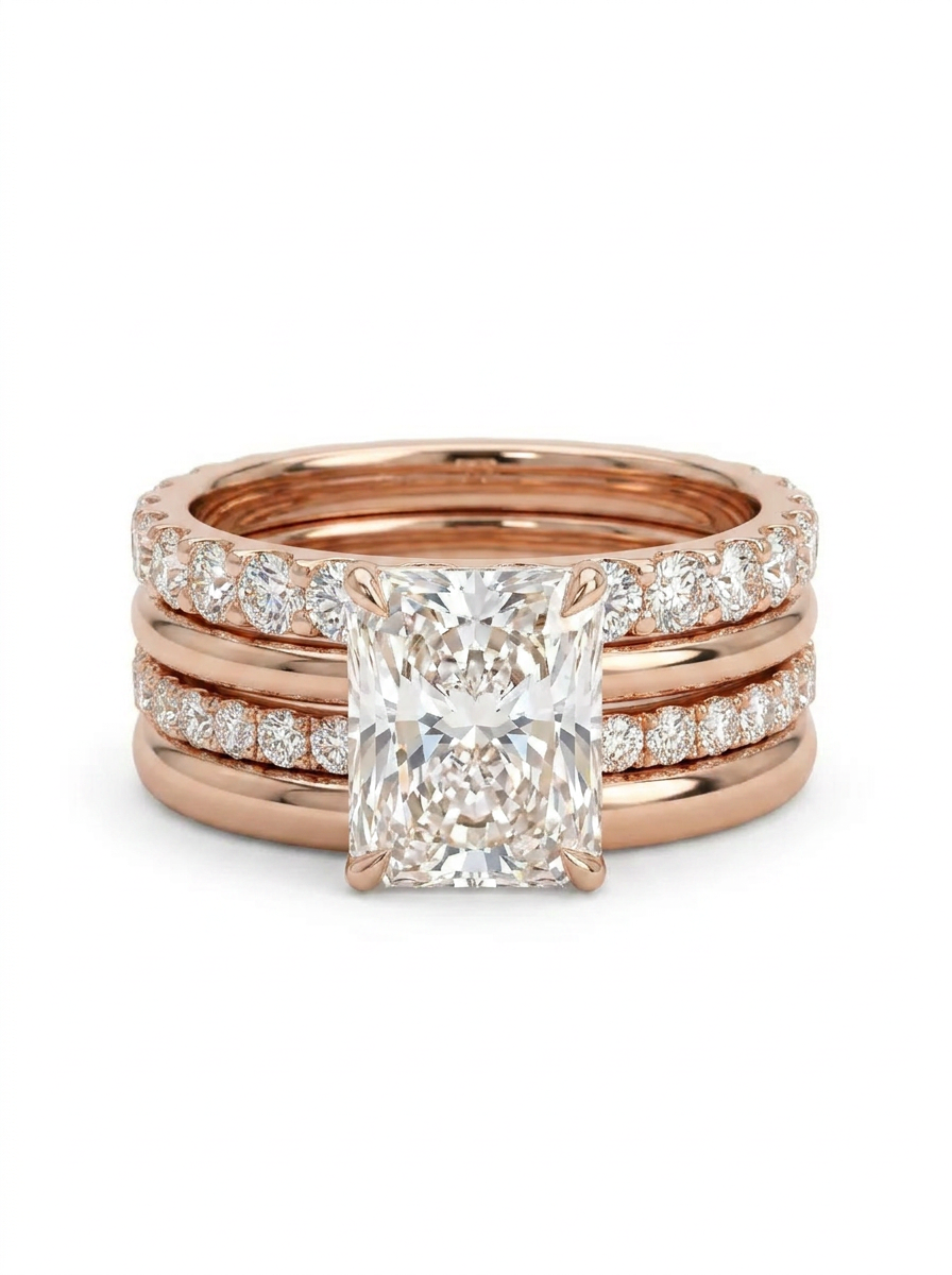 The Cadence | Radiant Cut Multi-Row Rhythmic Band
