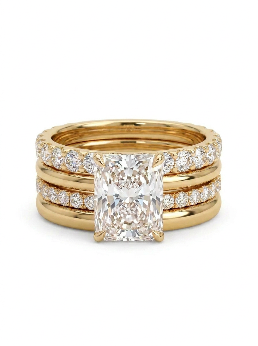 The Cadence | Radiant Cut Multi-Row Rhythmic Band